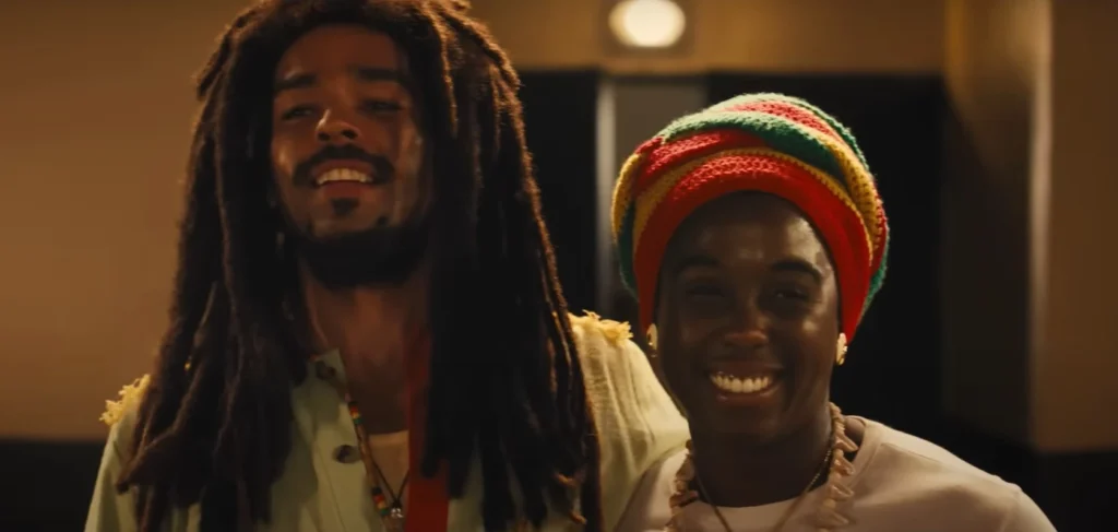 Kingsley Ben-Adir and Lashana Lynch in Bob Marley: One Love Movie